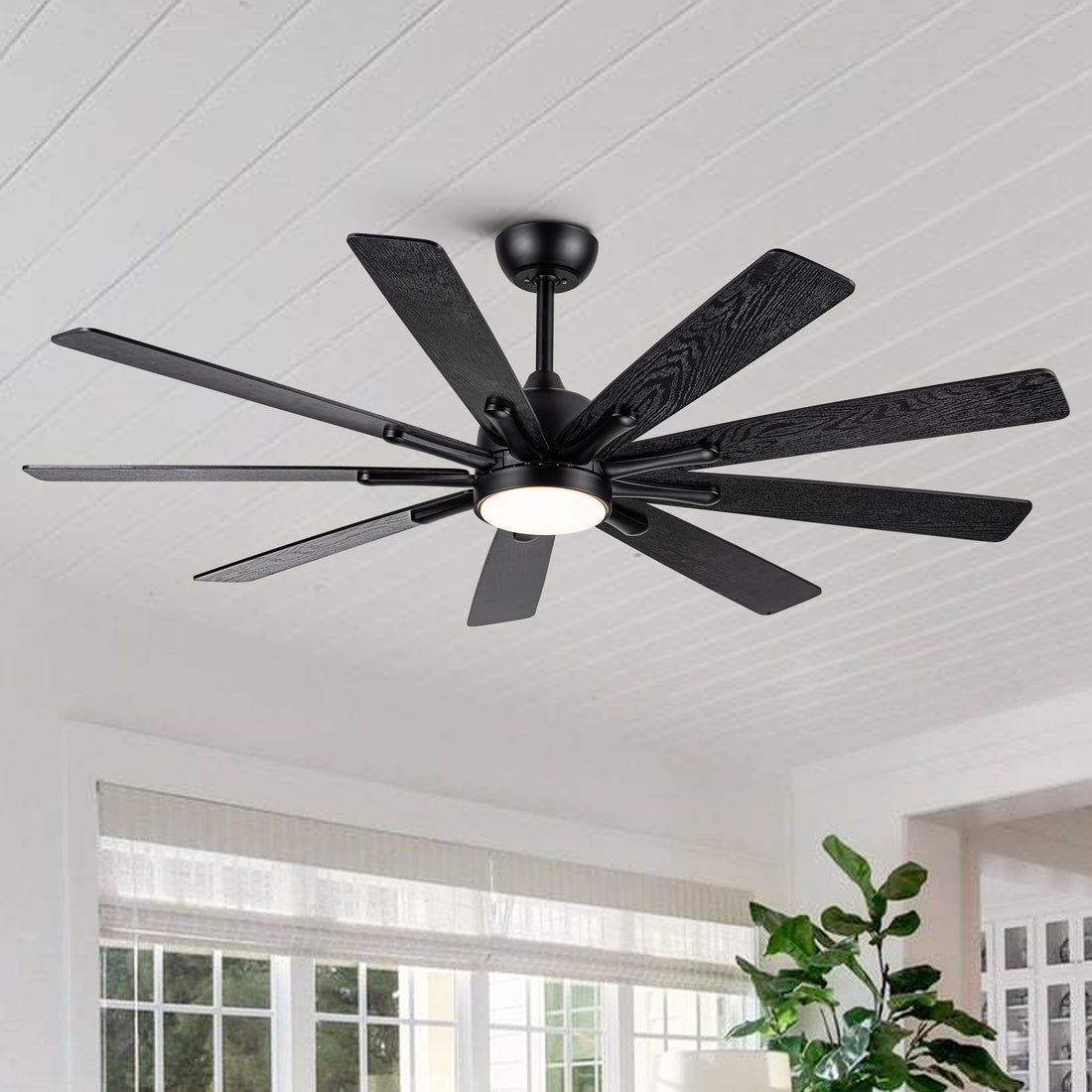 Mordern Farmhouse 62 In Black Ceiling Fan with