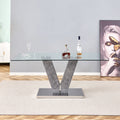 Large Modern Minimalist Rectangular Glass Dining