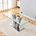 Large Modern Minimalist Rectangular Glass Dining