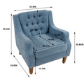 Blue Accent Chair, Living Room Chair, Footrest Chair blue-linen