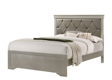 Modern 1pc Beige Champagne Finish Queen Size