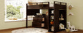 Loft Bed With Rolling Cabinet And Desk Espresso -