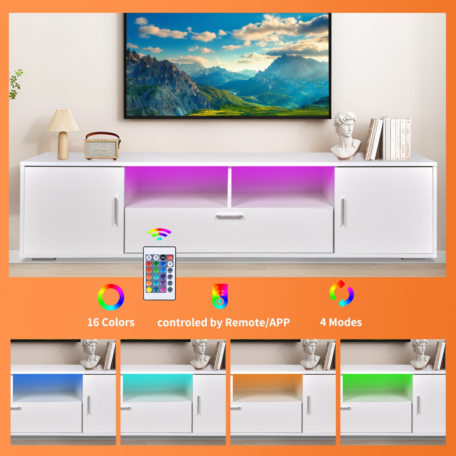 Modern Tv Stand With Led Lights Entertainment