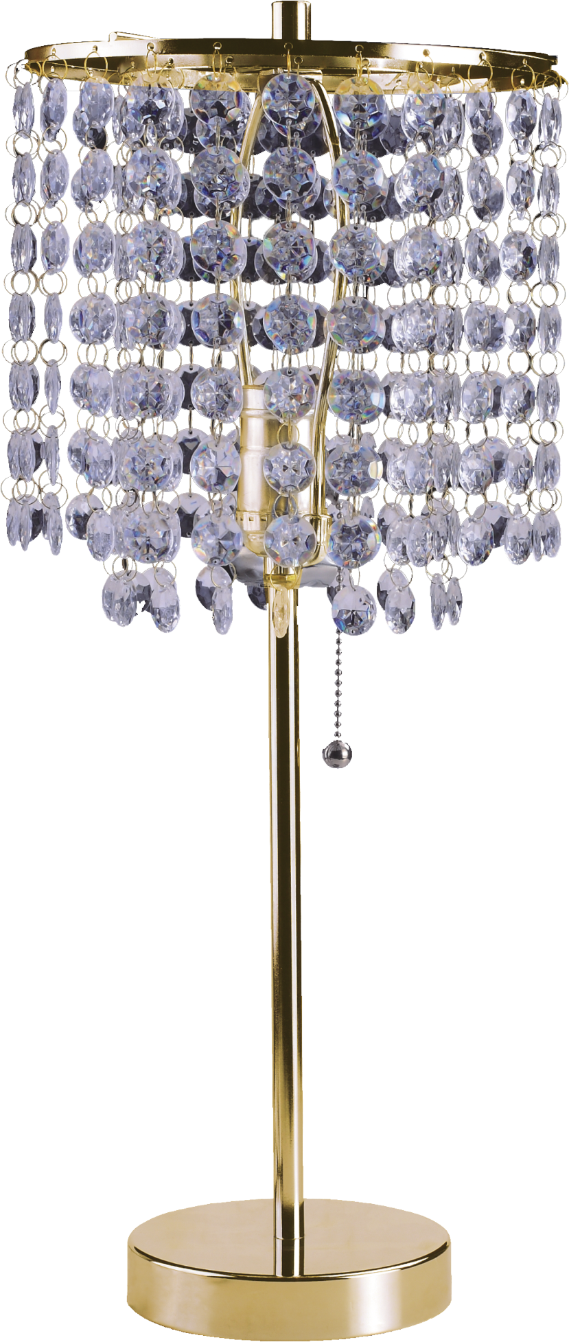 19"h Gold Crystal Inspired Pull Table Lamp 1pc