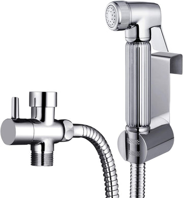 Bidet Sprayer for Toilet, Handheld Cloth Diaper silver-metal