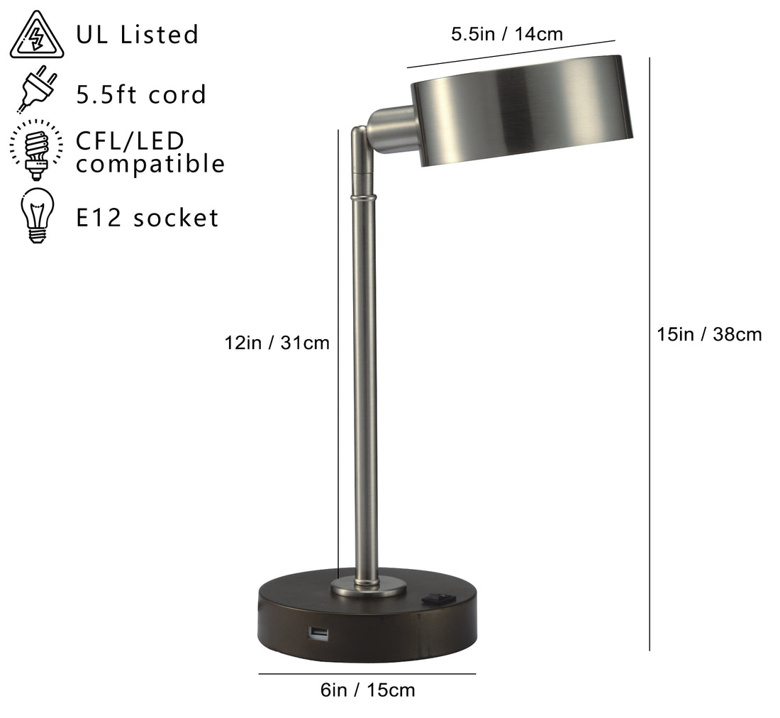 15" Led w Usb Port Desk Lamp 1pc Ctn 0.37 3.33