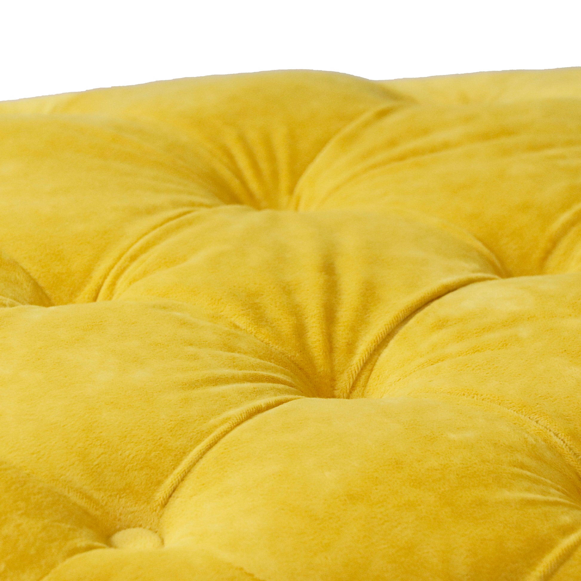 Yellow Modern Velvet Upholstered Ottoman, Exquisite yellow-velvet