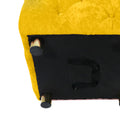 Yellow Modern Velvet Upholstered Ottoman, Exquisite yellow-velvet