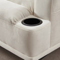 Accent Chairs with Ottoman, Velvet Fabric Armchair ivory-foam-velvet