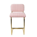 Mid Century Modern Counter Height Bar Stools for pink-faux fur