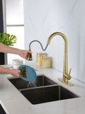 Gold Kitchen Faucets with Pull Down Sprayer,