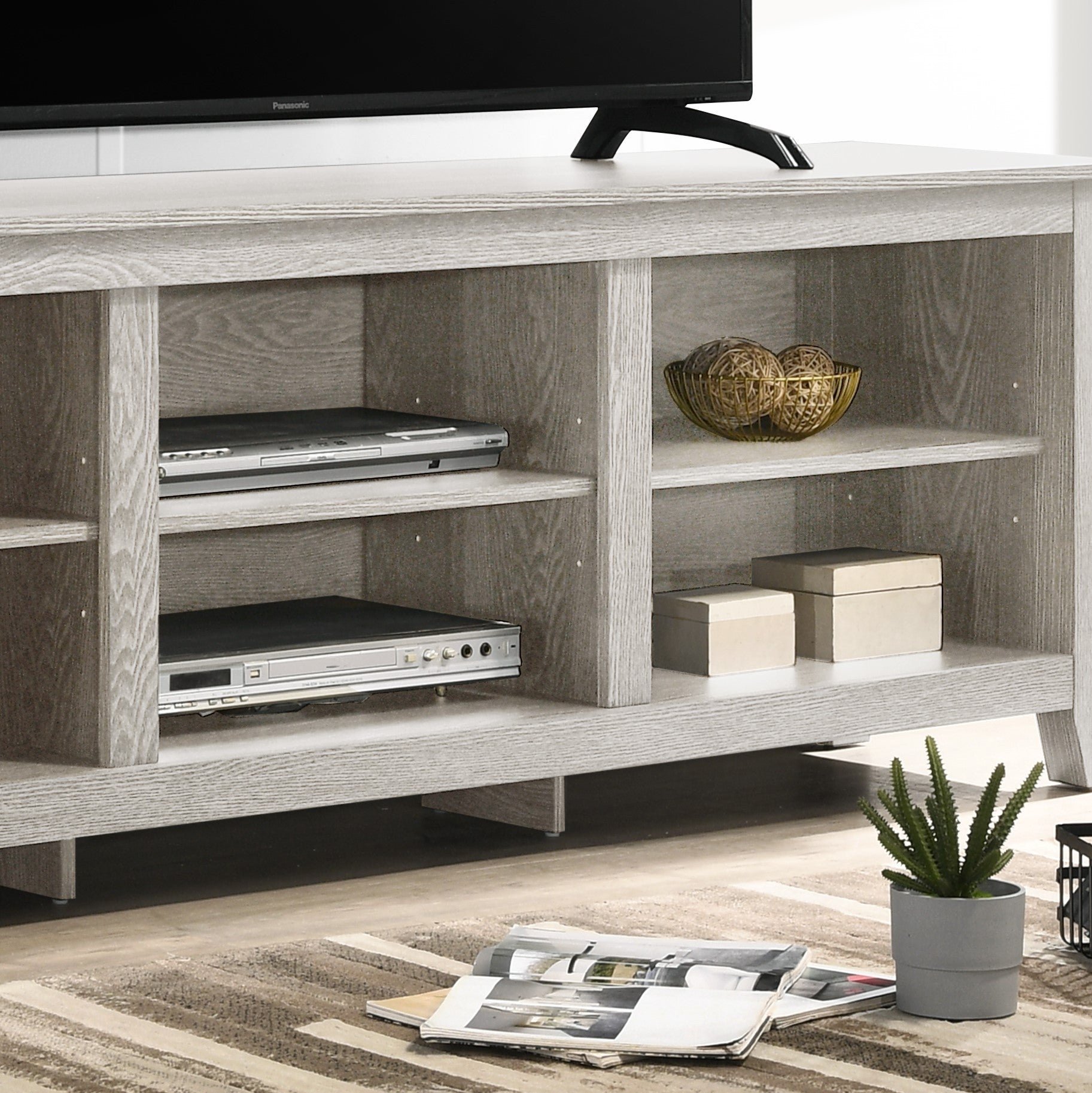 Benito Dusty Gray 70" Wide Tv Stand with Open