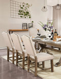 Rustic Classic 2pcs Dining Chairs Beige Fabric beige-dining room-rustic-transitional-dining