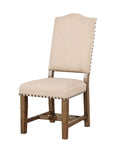 Rustic Classic 2pcs Dining Chairs Beige Fabric beige-dining room-rustic-transitional-dining