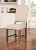 Rustic Classic 2pcs Dining Chairs Beige Fabric beige-dining room-rustic-transitional-dining