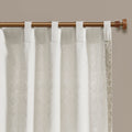 Cotton Printed Curtain Panel with Chenille detail and taupe-cotton