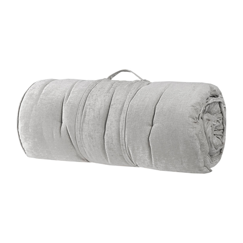 Poly Chenille Lounge Floor Pillow Cushion grey-polyester