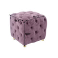 Purple Modern Velvet Upholstered Ottoman, Exquisite purple-velvet