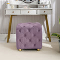 Purple Modern Velvet Upholstered Ottoman, Exquisite purple-velvet