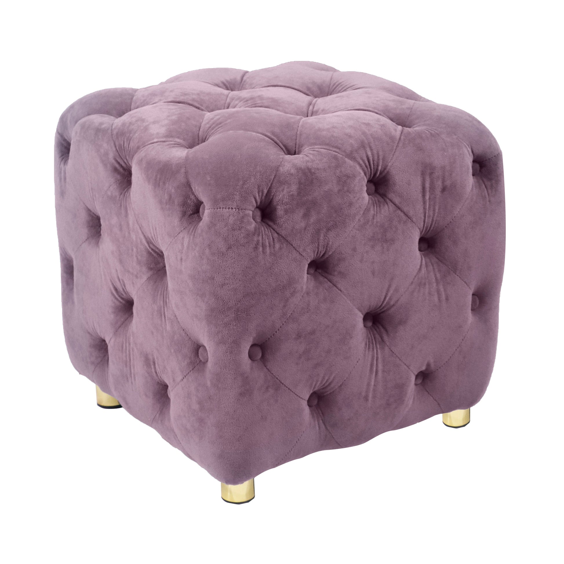 Purple Modern Velvet Upholstered Ottoman, Exquisite purple-velvet