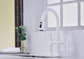 Bridge Kitchen Faucet with Pull Down Sprayhead in Spot white-brass