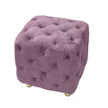 Purple Modern Velvet Upholstered Ottoman, Exquisite purple-velvet