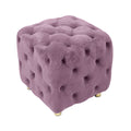 Purple Modern Velvet Upholstered Ottoman, Exquisite purple-velvet