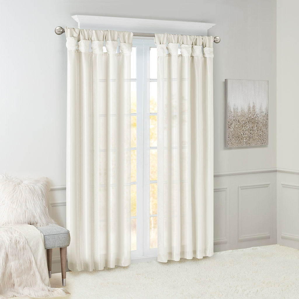 Twist Tab Lined Window Curtain Panel