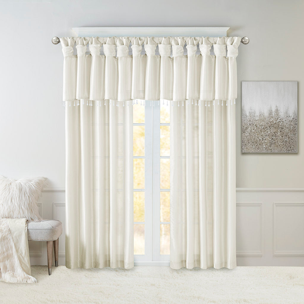 Twist Tab Lined Window Curtain Panel