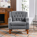 Grey Accent Chair, Living Room Chair, Footrest Chair grey-linen