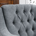 Grey Accent Chair, Living Room Chair, Footrest Chair grey-linen