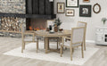 5 Piece Dining Table Set, Two Size Round To Oval natural wood wash-solid wood+mdf