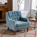 Blue Accent Chair, Living Room Chair, Footrest Chair blue-linen