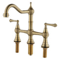 8 inch Centerset Bridge Kitchen Faucet with Brass Side gold-brass