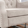 Beige Accent Chair, Living Room Chair, Footrest Chair beige-linen