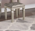 Traditional Formal Silver Color Vanity Set w Stool silver-bedroom-traditional-poplar-rubber wood