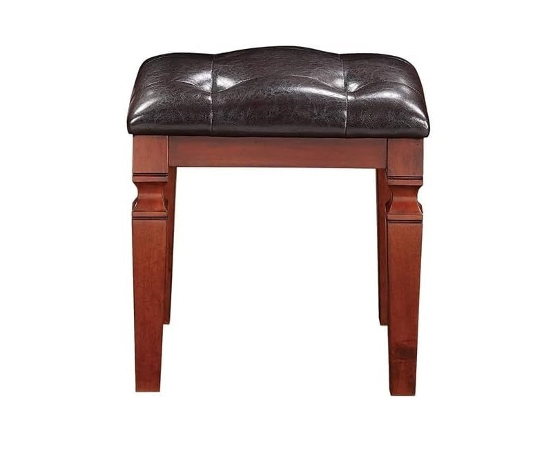 Traditional Formal Cherry Color Vanity Set w Stool cherry-bedroom-traditional-poplar-rubber wood