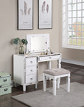 Traditional Formal White Color Vanity Set w Stool white-bedroom-traditional-poplar-rubber wood