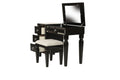 Traditional Formal Black Color Vanity Set w Stool black-bedroom-traditional-poplar-rubber wood