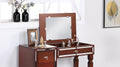 Traditional Formal Cherry Color Vanity Set w Stool cherry-bedroom-traditional-poplar-rubber wood