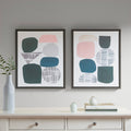 Grey Rock Garden Gel Coat Framed Canvas 2 Piece