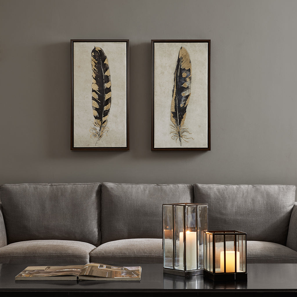 Gold Foil 2 piece Canvas Wall Art Set