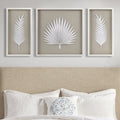 Framed Rice Paper Palm Leaves 3 piece Shadowbox