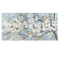 Gold Foil and Hand Embellished Floral Canvas Wall Art blue-wood