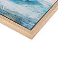 4 piece Framed Canvas Wall Art Set blue-mdf