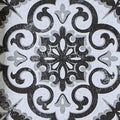 Distressed Black and White Medallion Tile 3 piece