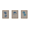 3 piece Framed Canvas Wall Art Set blue-mdf