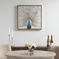 Gold Foil and Hand Embellished Framed Canvas Wall Art blue+neutral-mdf