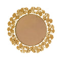 Gold Gingko Leaf Round Wall Mirror 30.5