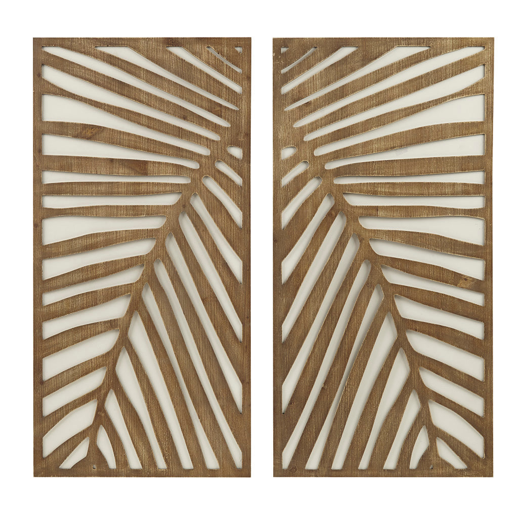 Two tone 2 piece Wood Panel Wall Decor Set